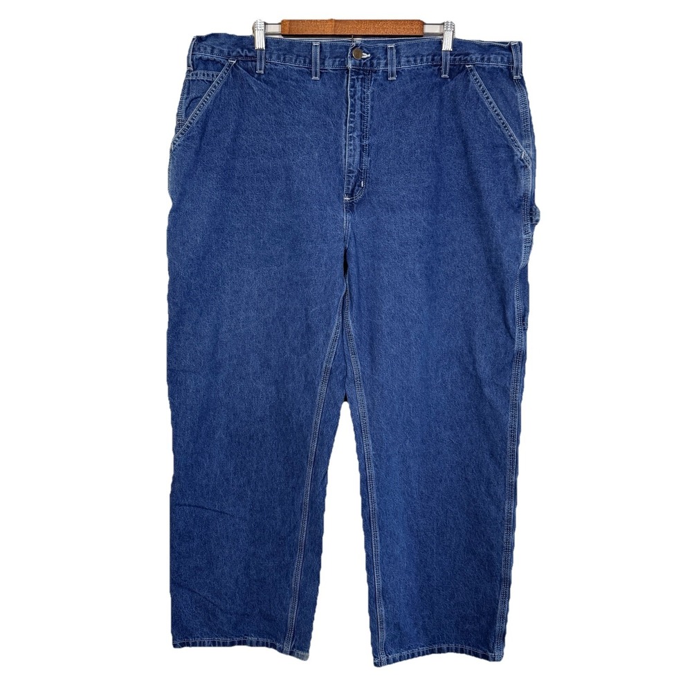 VTG Carhartt B13 DST Dungaree Fit Men 42x30 Jeans Carpenter Work Hammer Pocket - Picture 1 of 16